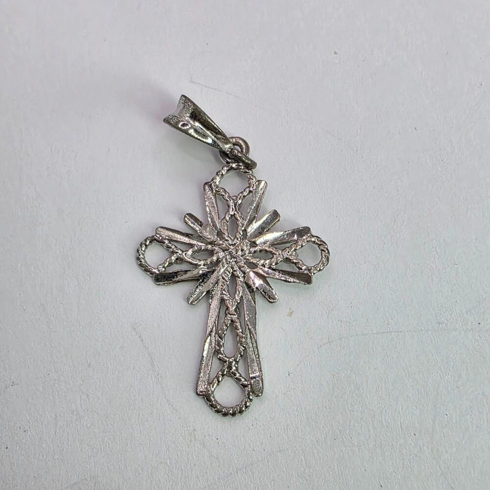 Sterling Silver Christian Cross Pendant light